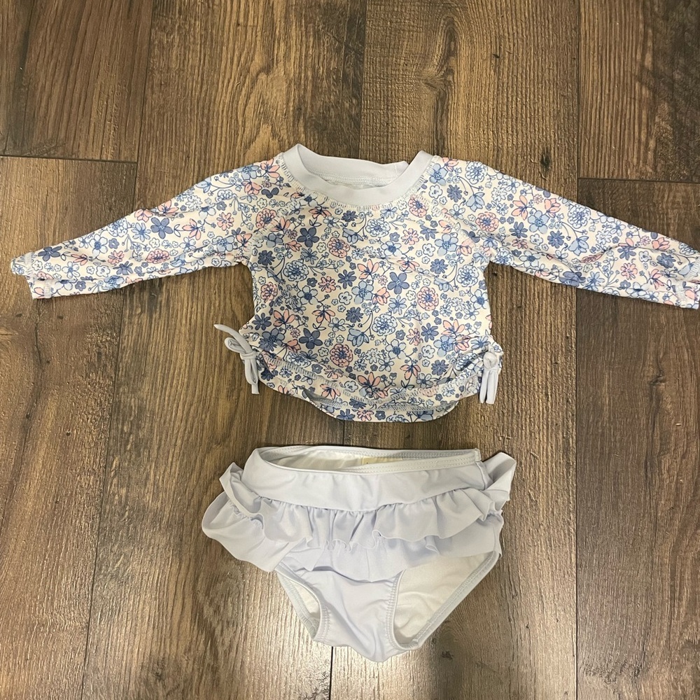 Floral Long Sleeve Swimsuit Set